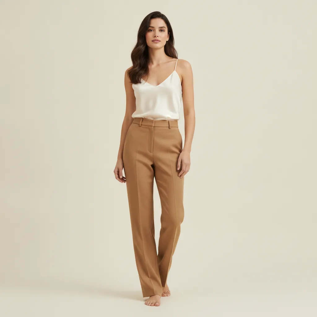 A woman in an intentionally proportioned editorial outfit